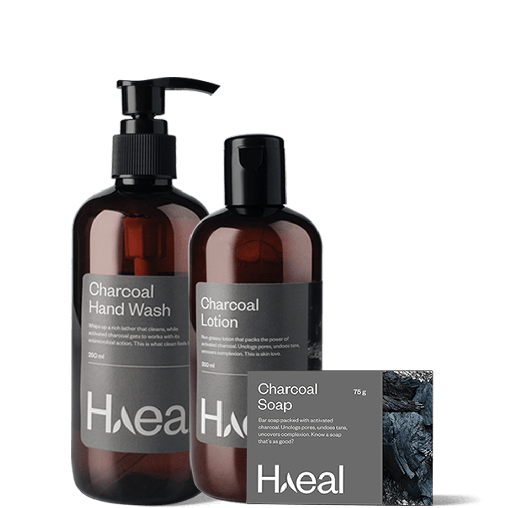 HAEAL Combos Charcoal Range Combo Pack (Handwash, Lotion & Soap)